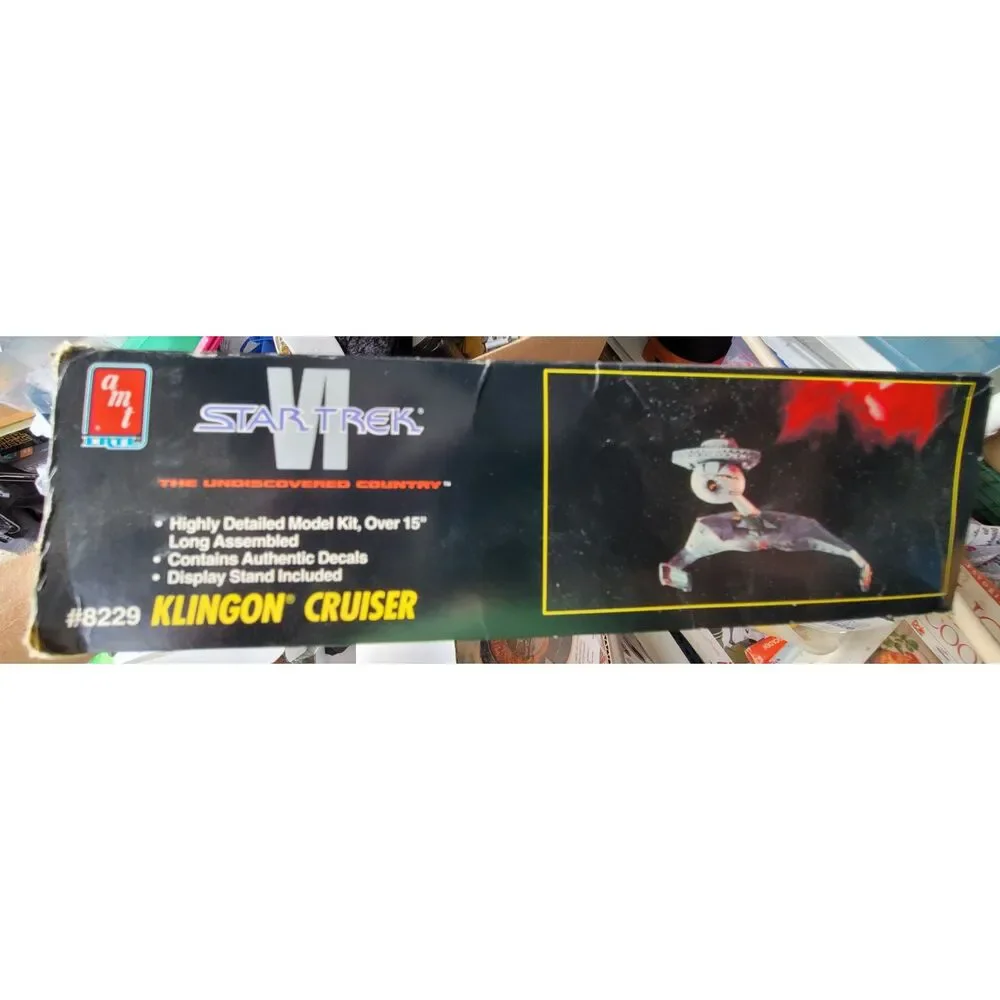 Vintage AMT Star Trek Klingon Battle Cruiser Model Kit Open Box Unbuilt